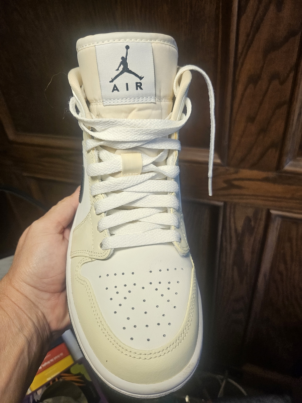Air JORDANS Nike High Top Sneakers in Cream and White